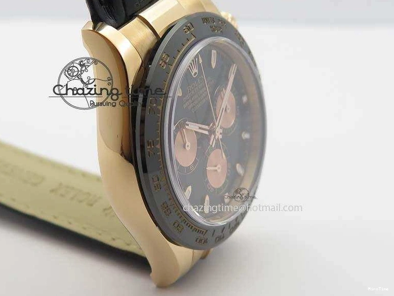 MiroTime 0326 Comfortable Daytona 116515 Noob 1:1 Best Edition Black RG Dial On Black Leather Strap A 3788